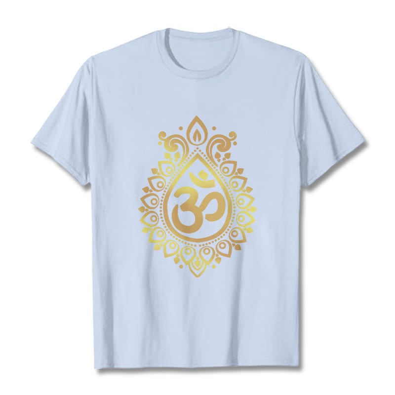 Camiseta con diseño OM de gotas de agua y Buddha Stones - Cian claro - 2XL - image 18