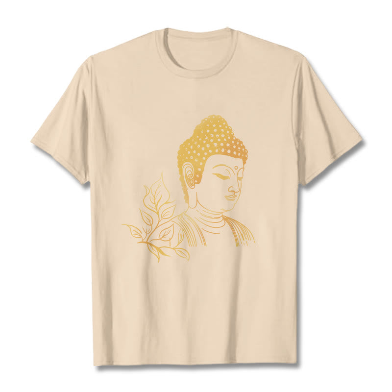 Camiseta de meditación de Buddha Stones con hojas doradas y piedras de Buda - Sopa de mariscos - 2XL - image 8