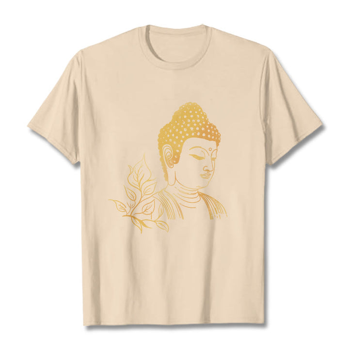 Camiseta de meditación de Buddha Stones con hojas doradas y piedras de Buda - Sopa de mariscos - 2XL - image 9