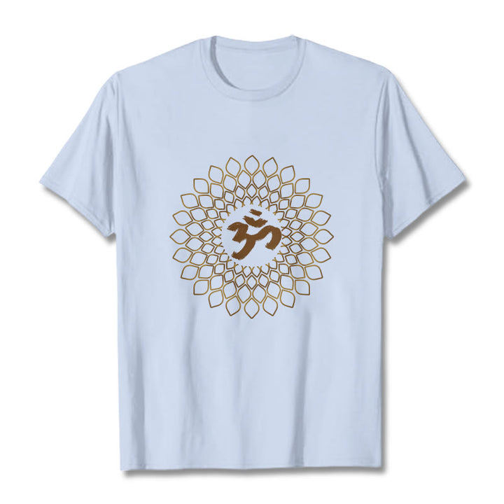 Camiseta con diseño OM de rombos y Buddha Stones - Cian claro - 2XL - image 18