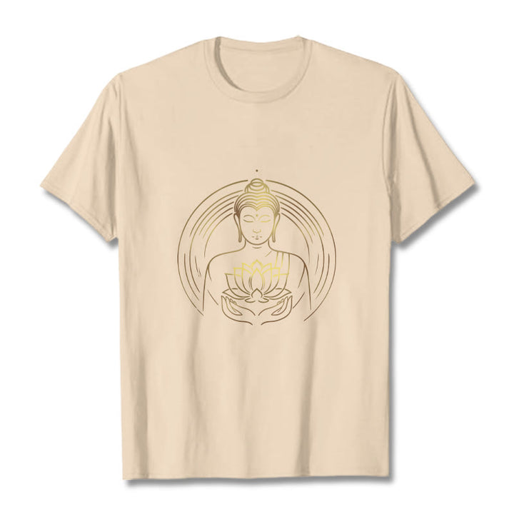 Camiseta con Buddha Stones dorado sosteniendo una flor de loto y piedras de Buda - Sopa de mariscos - 2XL - image 8