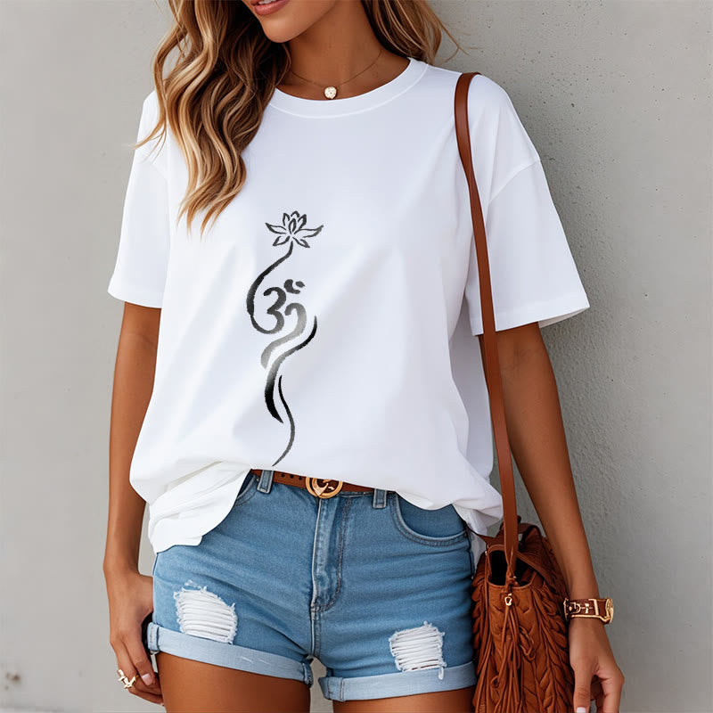 Camiseta con diseño Om de flor de loto y Buddha Stones - image 3