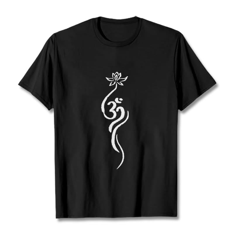 Camiseta con diseño Om de flor de loto y Buddha Stones - Negro - 2XL - image 5