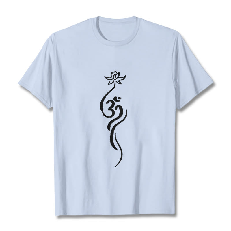 Camiseta con diseño Om de flor de loto y Buddha Stones - Cian claro - 2XL - image 19