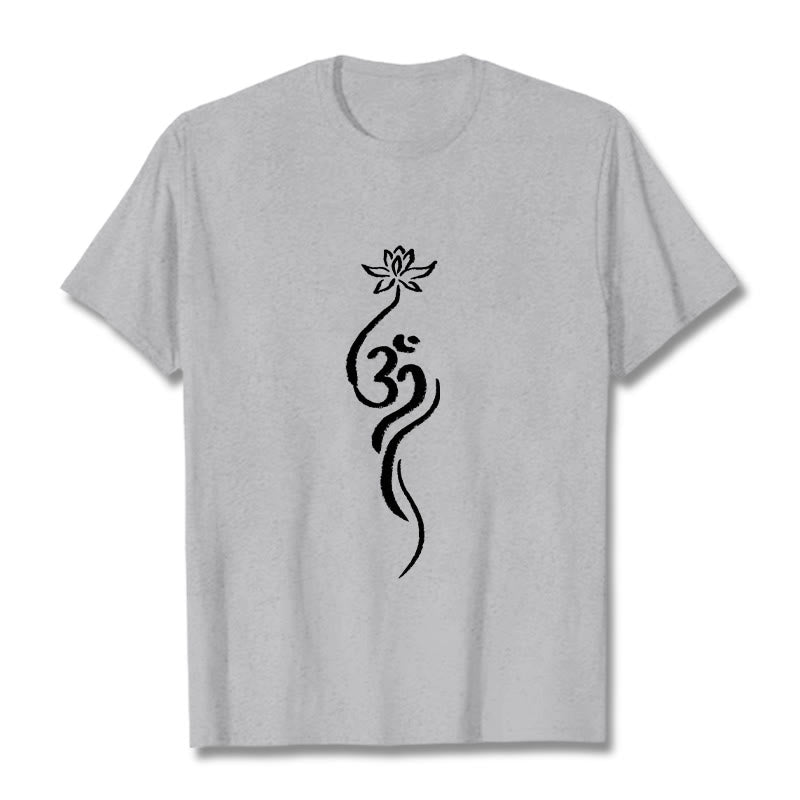 Camiseta con diseño Om de flor de loto y Buddha Stones - Gris claro - 2XL - image 20