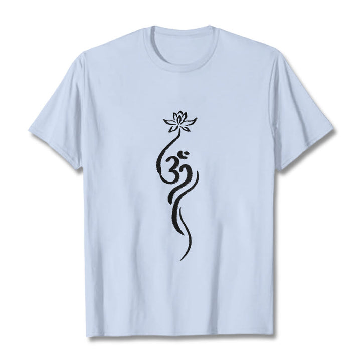 Camiseta con diseño Om de flor de loto y Buddha Stones - Cian claro - 2XL - image 18