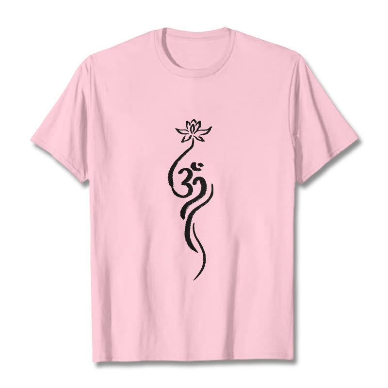 Camiseta con diseño Om de flor de loto y Buddha Stones - Rosa claro - 2XL - image 13