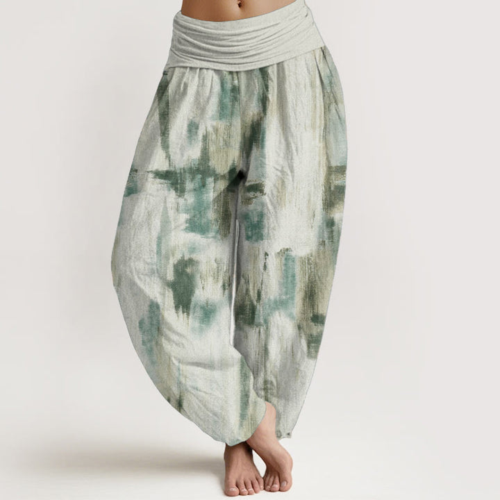 Pantalones Buddha Stones de algodón puro con diseño tie-dye y cintura elástica para mujer - Gotas de miel - US22，UK/AU26，EU54 (6XL) - image 0