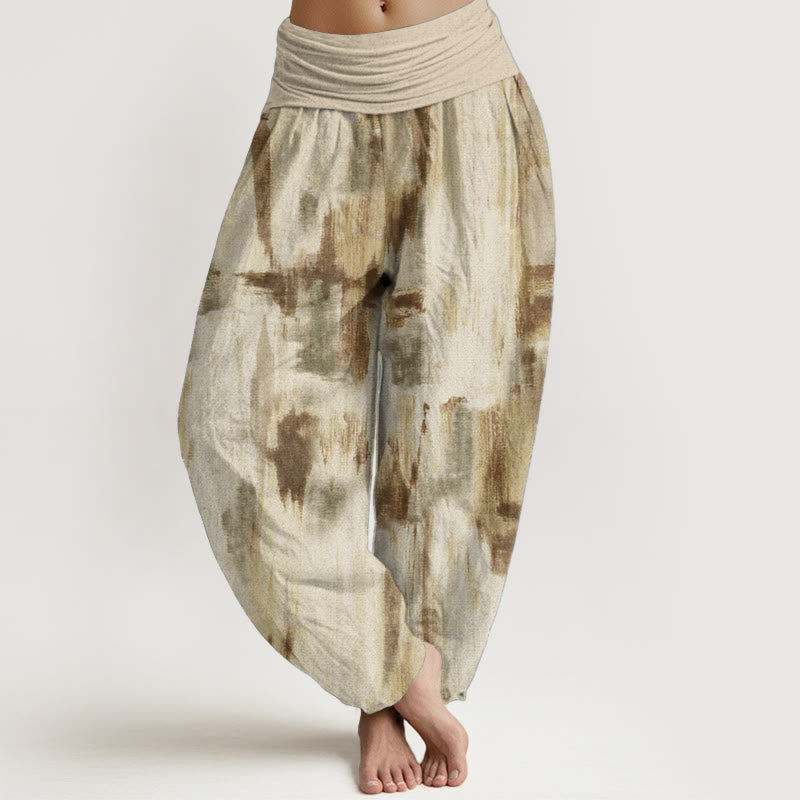 Pantalones Buddha Stones de algodón puro con diseño tie-dye y cintura elástica para mujer - seda de maíz - US22，UK/AU26，EU54 (6XL) - image 5