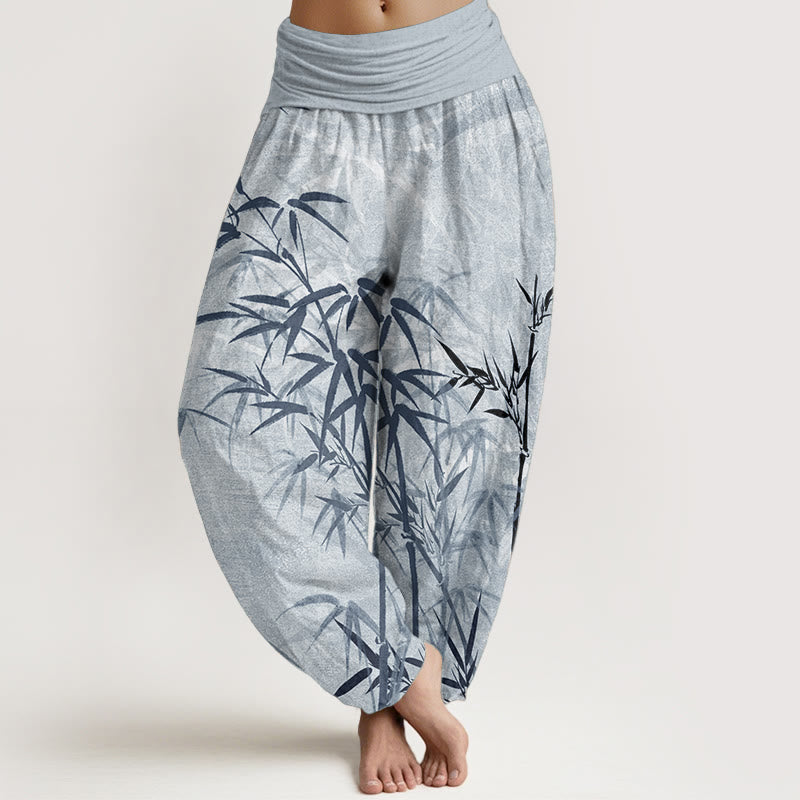 Pantalones harén de cintura elástica para mujer, informales, de algodón puro con Buddha Stones