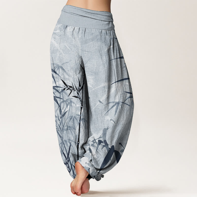 Pantalones harén de cintura elástica para mujer, informales, de algodón puro con Buddha Stones
