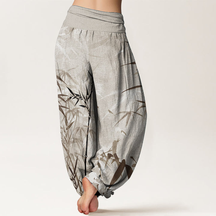 Pantalones harén de cintura elástica para mujer, informales, de algodón puro con Buddha Stones