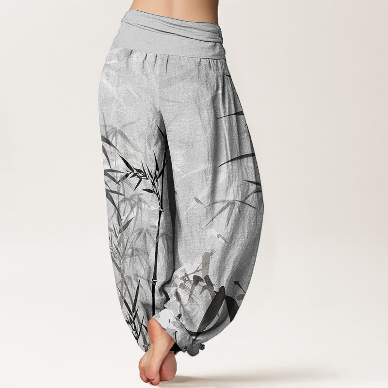 Pantalones harén de cintura elástica para mujer, informales, de algodón puro con Buddha Stones