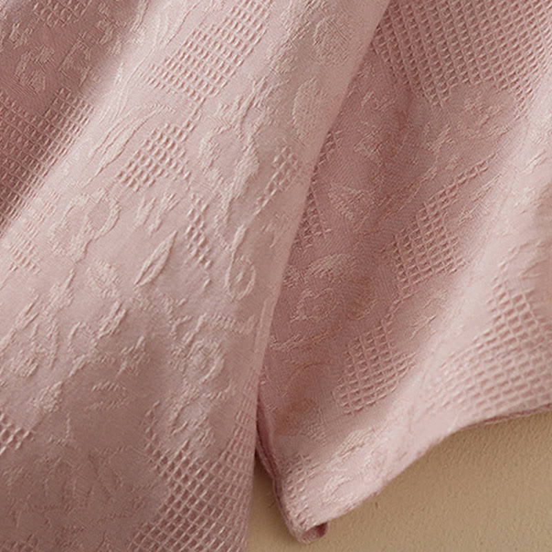 Camisa informal de algodón y lino con diseño de rana colorida y Buddha Stones para mujer, de media manga y botones - image 10