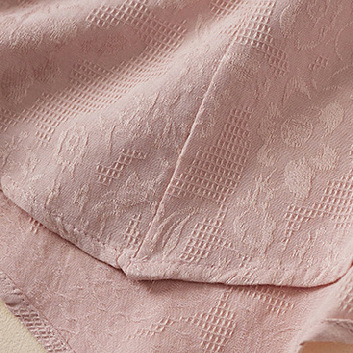 Camisa informal de algodón y lino con diseño de rana colorida y Buddha Stones para mujer, de media manga y botones - image 12