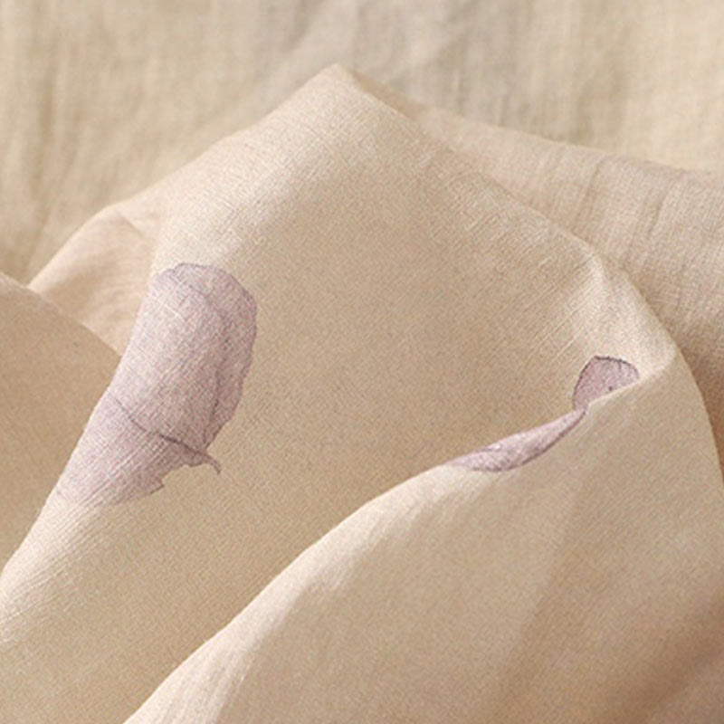 Camisa de lino y algodón para mujer, manga tres cuartos, con diseño bordado de Buddha Stones - image 12