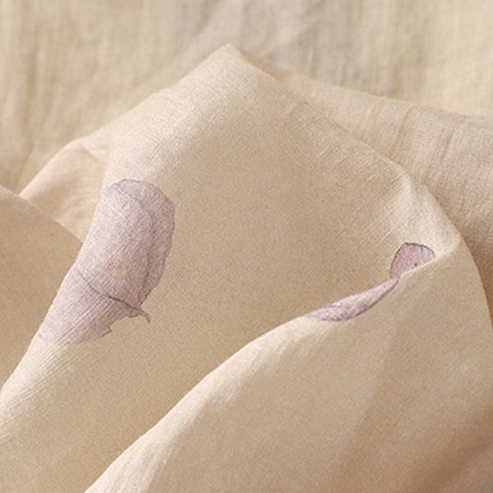 Camisa de lino y algodón para mujer, manga tres cuartos, con diseño bordado de Buddha Stones - image 12