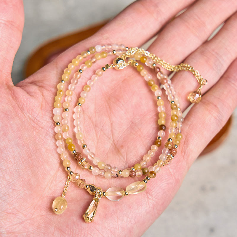 Pulsera multicapa con cuentas de citrino natural de Buddha Stones - image 3