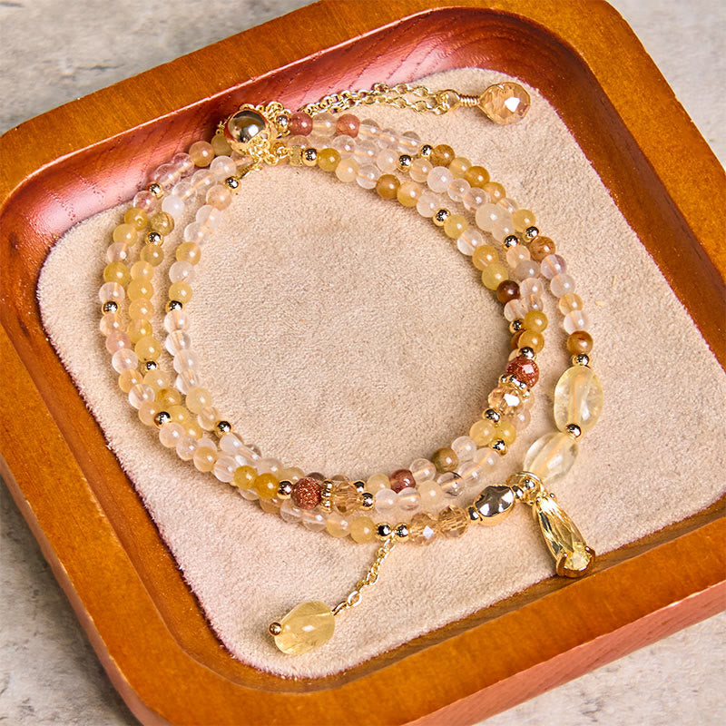 Pulsera multicapa con cuentas de citrino natural de Buddha Stones - image 2