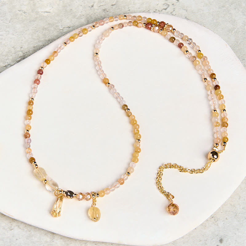 Pulsera multicapa con cuentas de citrino natural de Buddha Stones - image 8