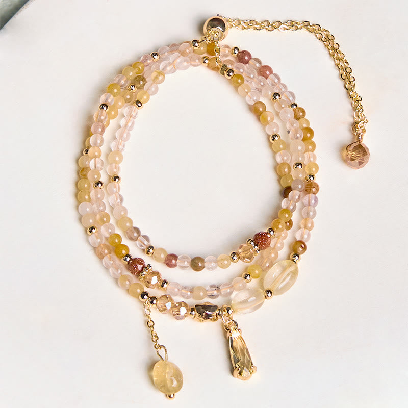 Pulsera multicapa con cuentas de citrino natural de Buddha Stones - image 7