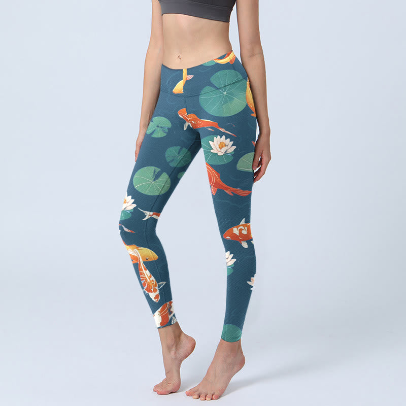 Leggings de yoga para mujer con estampado de Buddha Stones - Verde azulado - US18，UK/AU22，EU50 (4XL) - image 1