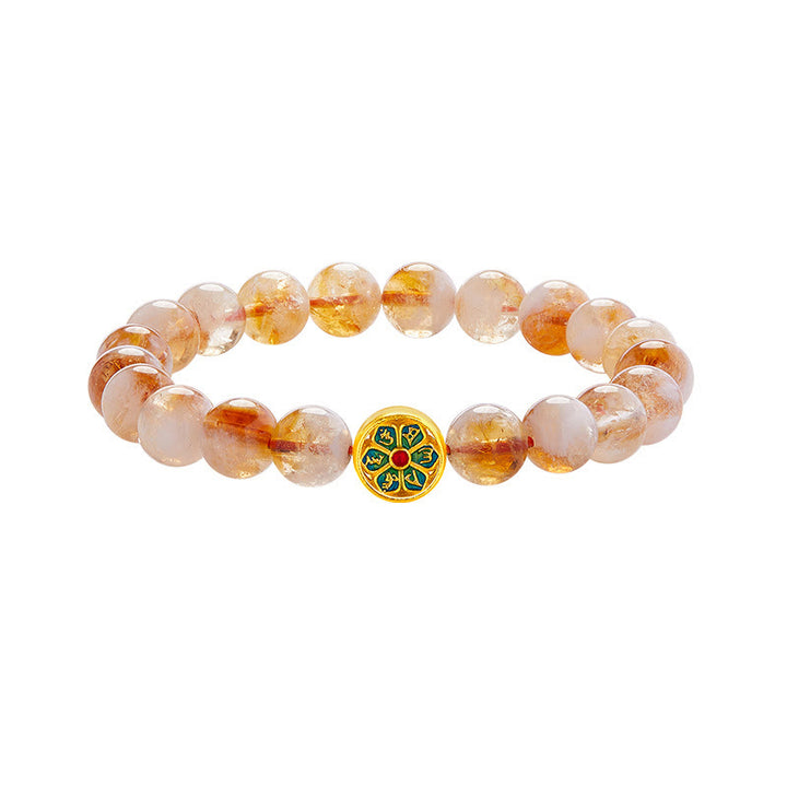 Pulsera de protección Om Mani Padme Hum con citrino y Buddha Stones en plata de ley 999 - image 11