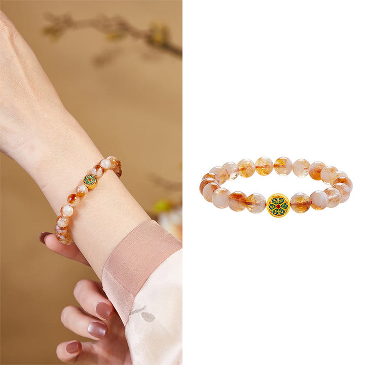 Pulsera de protección Om Mani Padme Hum con citrino y Buddha Stones en plata de ley 999 - image 10
