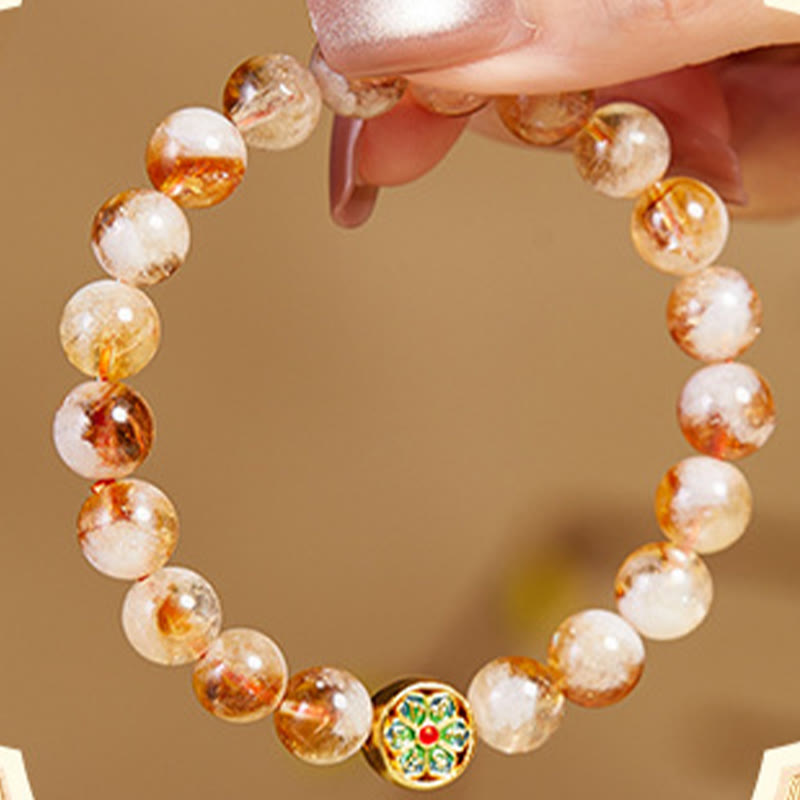 Pulsera de protección Om Mani Padme Hum con citrino y Buddha Stones en plata de ley 999 - image 3