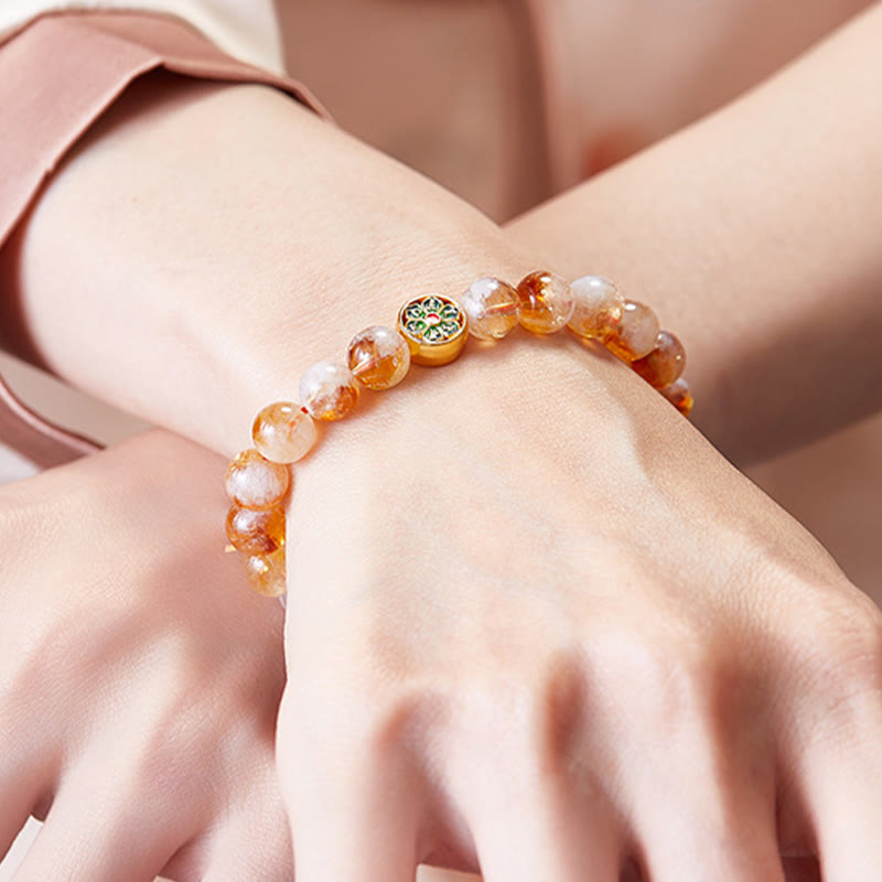 Pulsera de protección Om Mani Padme Hum con citrino y Buddha Stones en plata de ley 999 - image 9