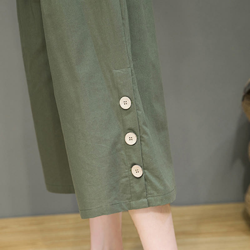 Pantalones cortos casuales de algodón con cordón y bolsillos para hombre, con diseño de botones laterales y Buddha Stones - image 27