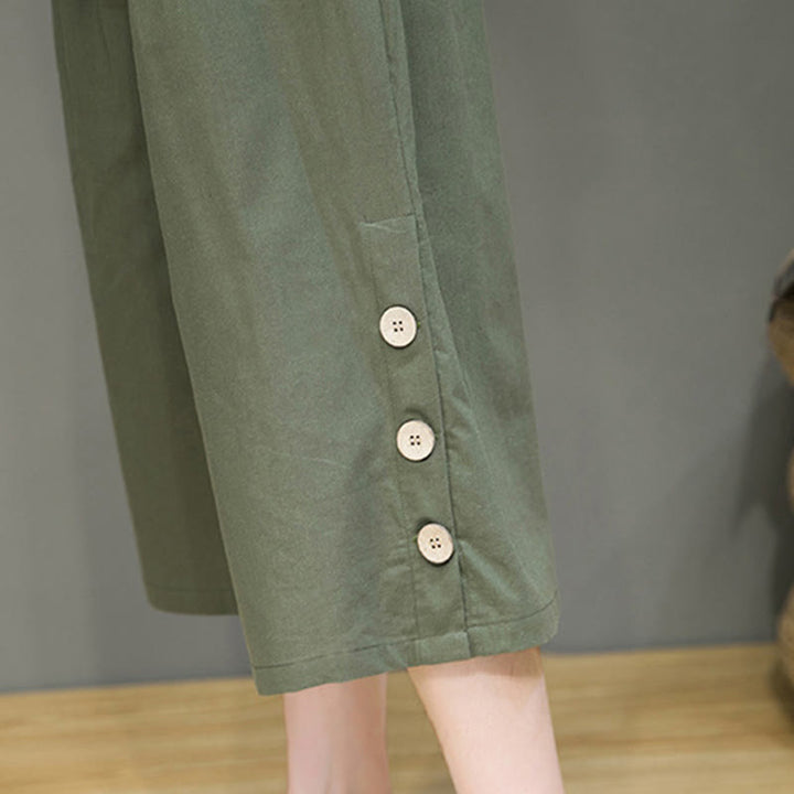 Pantalones cortos casuales de algodón con cordón y bolsillos para hombre, con diseño de botones laterales y Buddha Stones - image 27