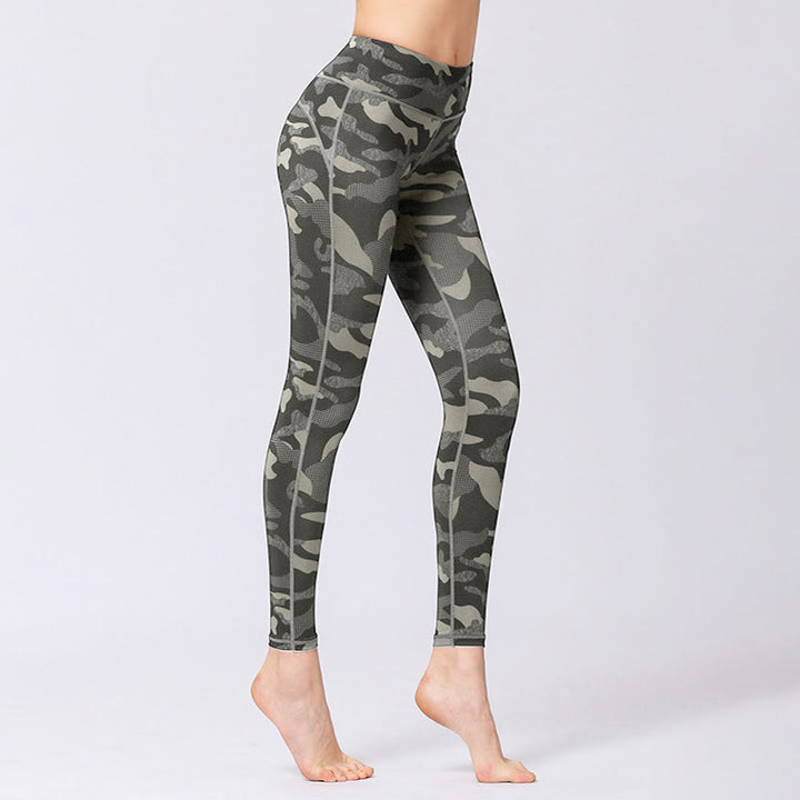Buddha Stones Camo Print Deportes Fitness Yoga Leggings de cintura alta Pantalones de yoga para mujer - image 2