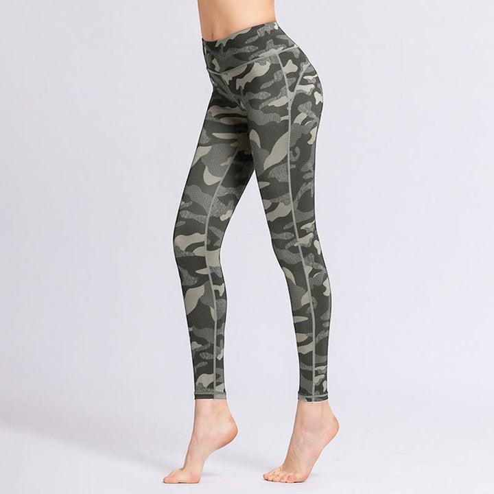 Buddha Stones Camo Print Deportes Fitness Yoga Leggings de cintura alta Pantalones de yoga para mujer - Negro - US8-10, UK/AU12-14, EU40-42 (XL) - image 1
