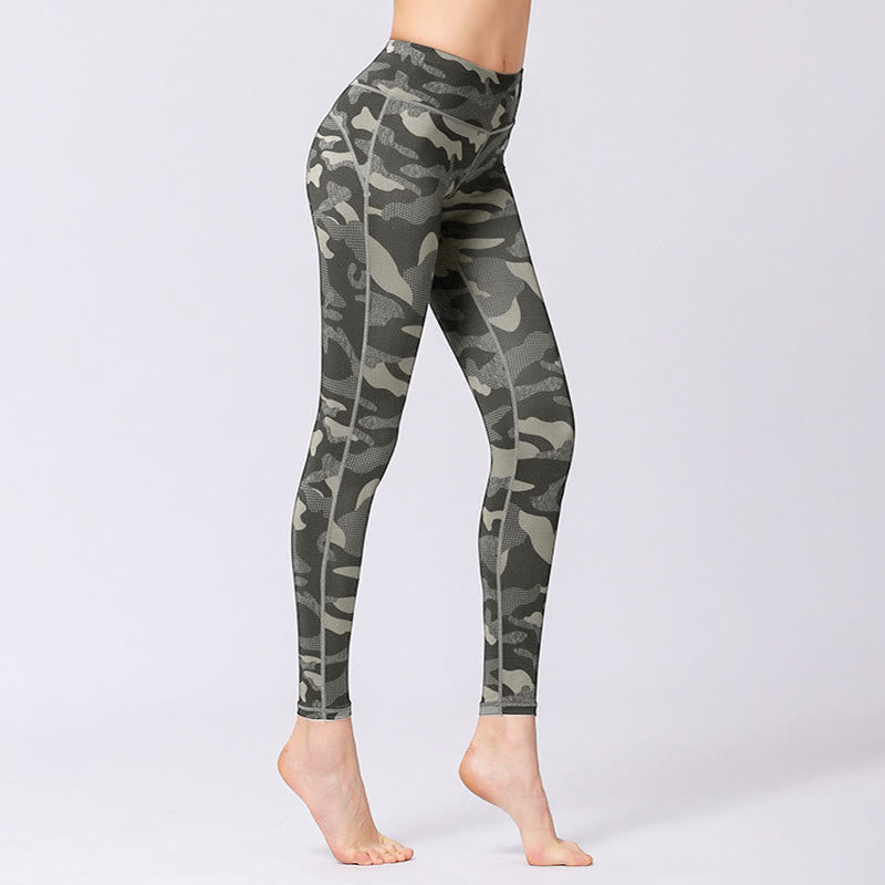 Buddha Stones Camo Print Deportes Fitness Yoga Leggings de cintura alta Pantalones de yoga para mujer - image 2