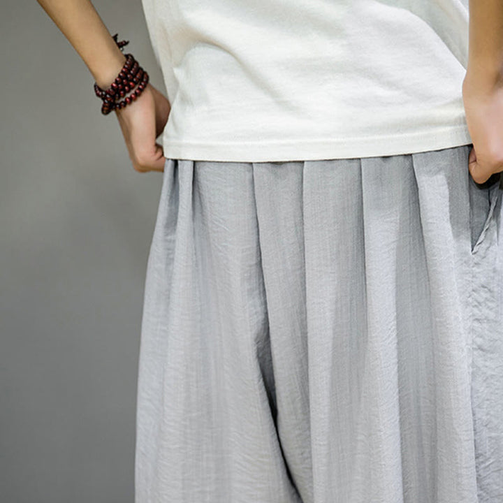 Pantalones harén de algodón con cordón ajustable para hombre, hasta el tobillo, con bolsillos y diseño de Buddha Stones Summer Plain - image 19