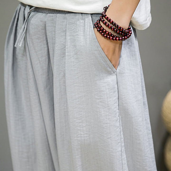 Pantalones harén de algodón con cordón ajustable para hombre, hasta el tobillo, con bolsillos y diseño de Buddha Stones Summer Plain - image 20