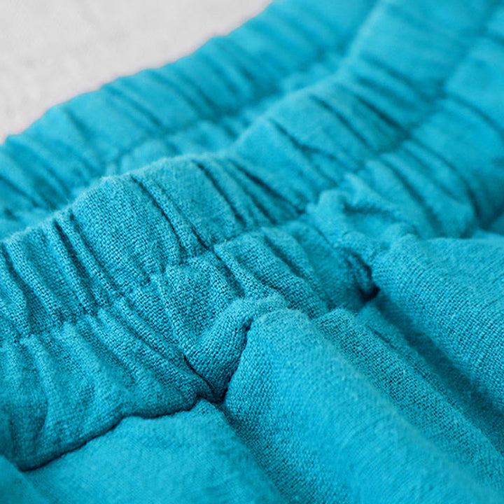 Pantalones harén de lino y algodón para mujer, informales, lisos, de largo 7-8, con bolsillos y estampado Buddha Stones - image 13