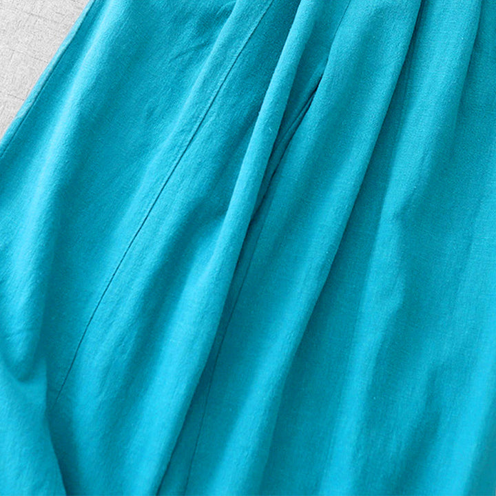 Pantalones harén de lino y algodón para mujer, informales, lisos, de largo 7-8, con bolsillos y estampado Buddha Stones - image 16