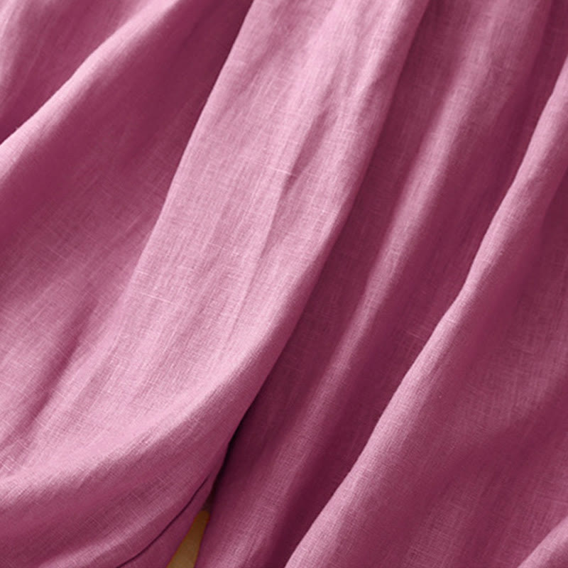 Pantalones tobilleros de algodón con bolsillos para mujer, de Buddha Stones Summer Commute, en color puro - image 5