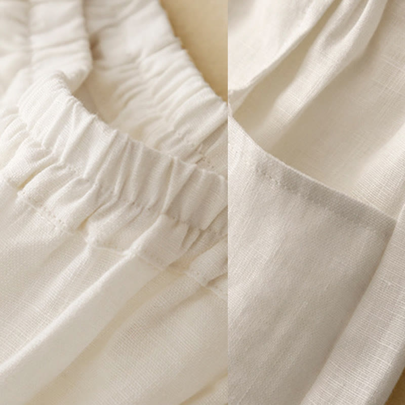 Pantalones tobilleros de algodón con bolsillos para mujer, de Buddha Stones Summer Commute, en color puro - image 10