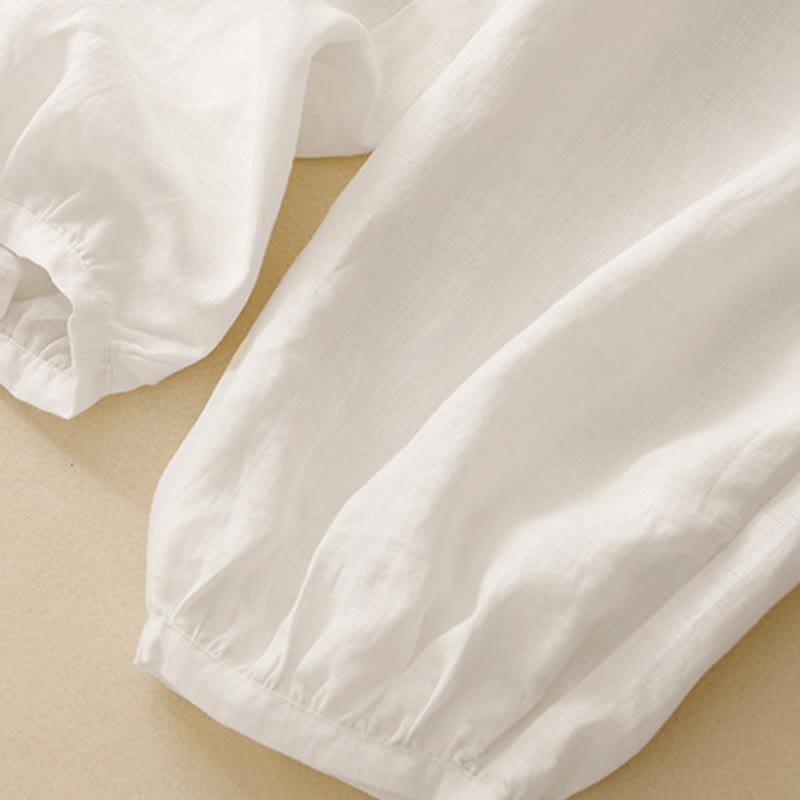 Pantalones tobilleros de algodón con bolsillos para mujer, de Buddha Stones Summer Commute, en color puro - image 9