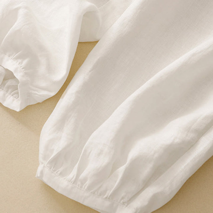 Pantalones tobilleros de algodón con bolsillos para mujer, de Buddha Stones Summer Commute, en color puro - image 9