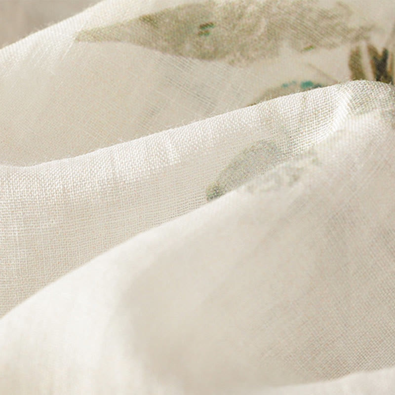 Cárdigan de poliéster con mangas tres cuartos para mujer, estampado de plantas y Buddha Stones , con cuello en V y botones - image 8