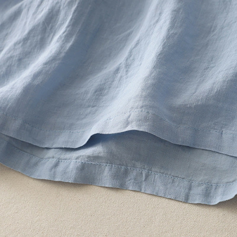 Camisa de poliéster de manga corta para mujer con diseño de Buddha Stones, cuello redondo y diseño de hilo liso - image 3