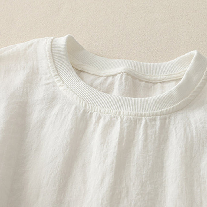 Camisa de poliéster de manga corta para mujer con diseño de Buddha Stones, cuello redondo y diseño de hilo liso - image 5