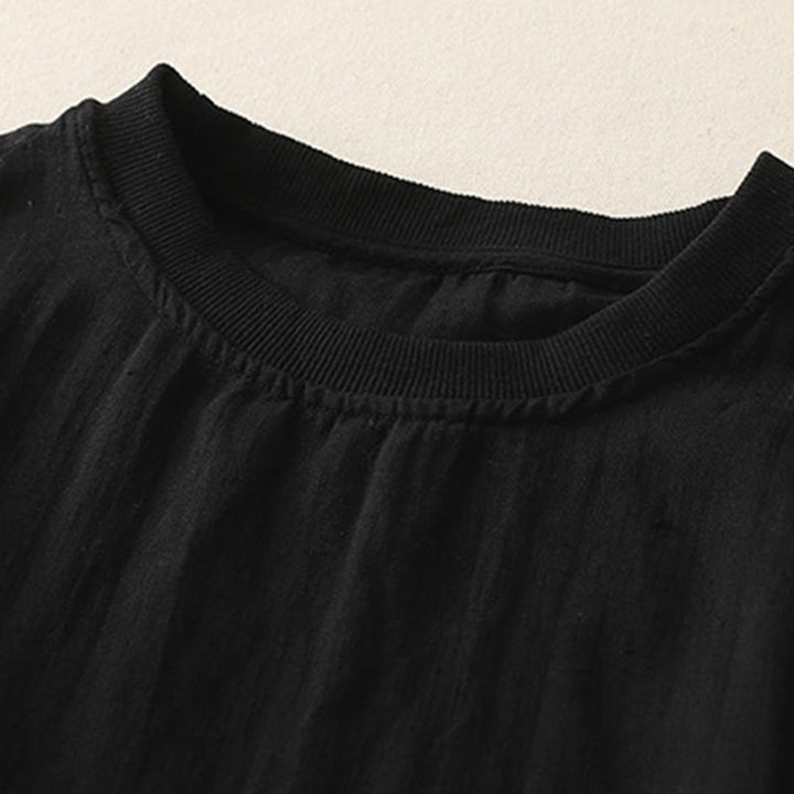 Camisa de poliéster de manga corta para mujer con diseño de Buddha Stones, cuello redondo y diseño de hilo liso - image 9