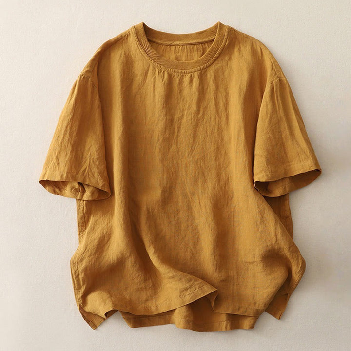 Camisa de poliéster de manga corta para mujer con diseño de Buddha Stones, cuello redondo y diseño de hilo liso - vara de oro - US14，UK/AU18，EU46 (2XL) - image 12