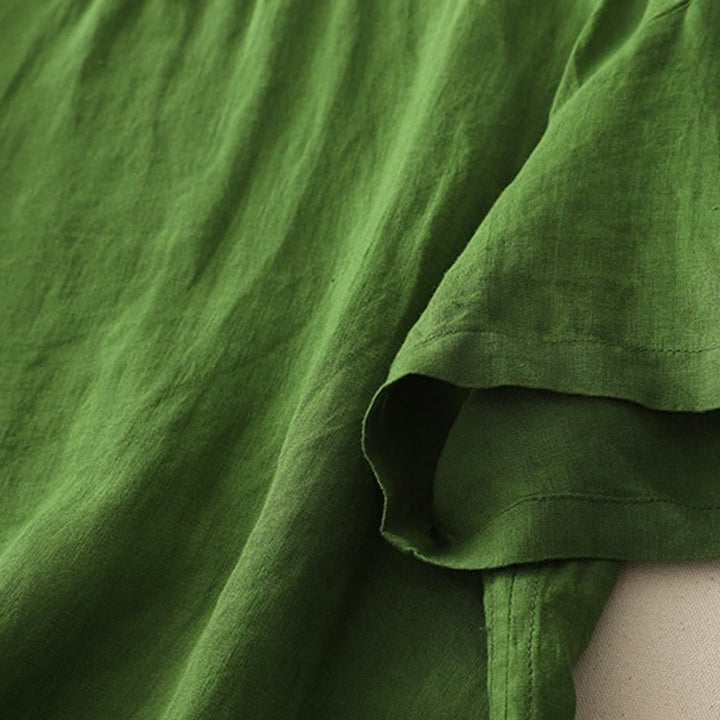 Camisa de poliéster de manga corta para mujer con diseño de Buddha Stones, cuello redondo y diseño de hilo liso - image 19