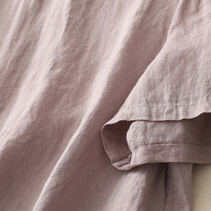 Camisa de poliéster de manga corta para mujer con diseño de Buddha Stones, cuello redondo y diseño de hilo liso - image 22